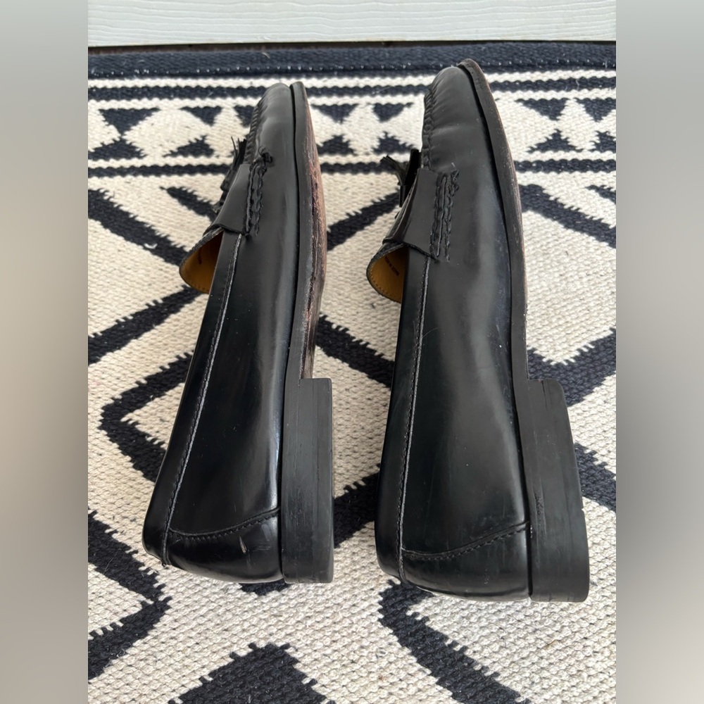 MENS COLE HAAN BLACK PINCH TASSEL LOAFERS HAND SEWN LEATHER IMPORTED INDIA SZ 12 - Picture 8 of 15